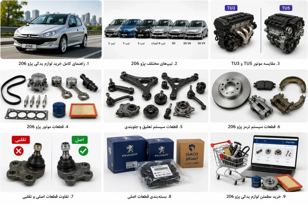 راهنمای کامل خرید لوازم یدکی پژو 206 | هر آنچه قبل از خرید باید بدانید 2 uy peugeot 206 parts online1