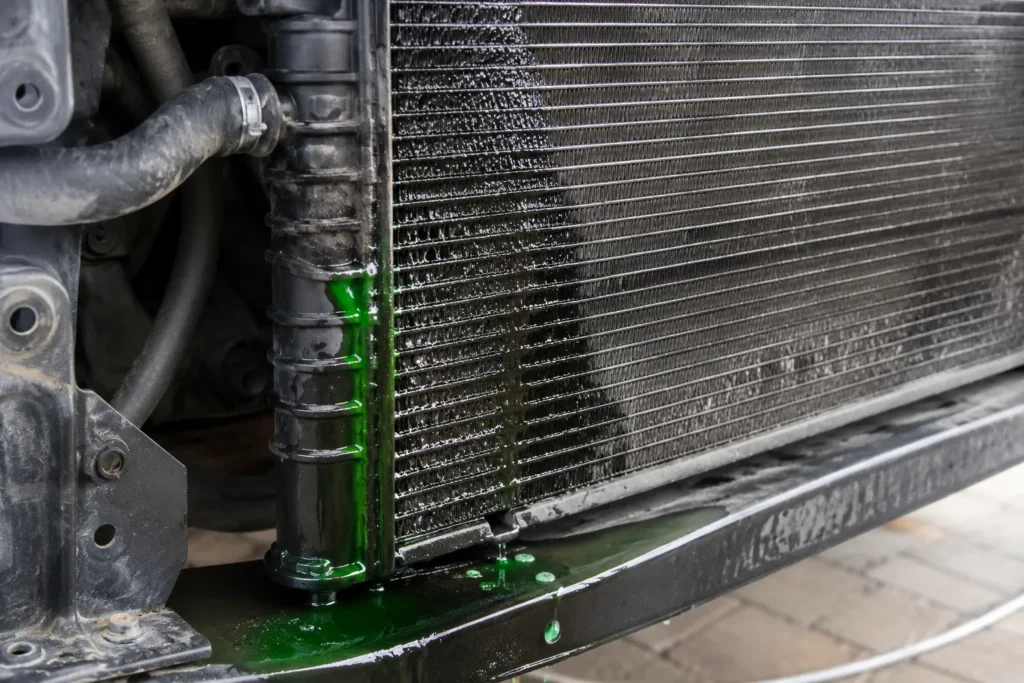 Antifreeze leaking from car radiator