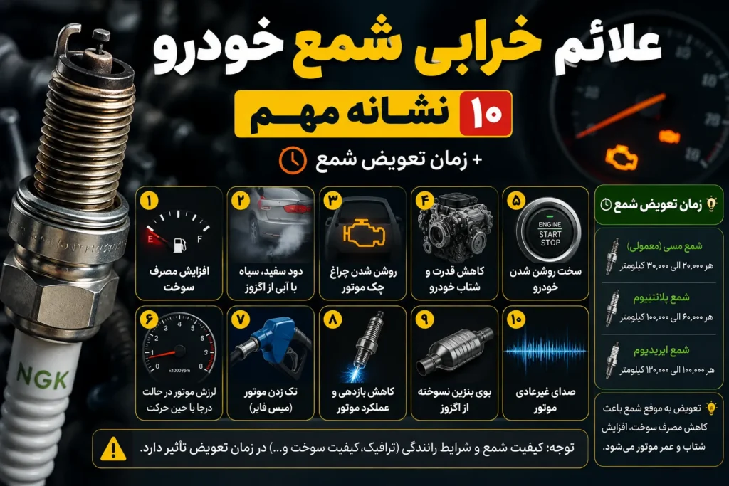علائم خرابی شمع خودرو